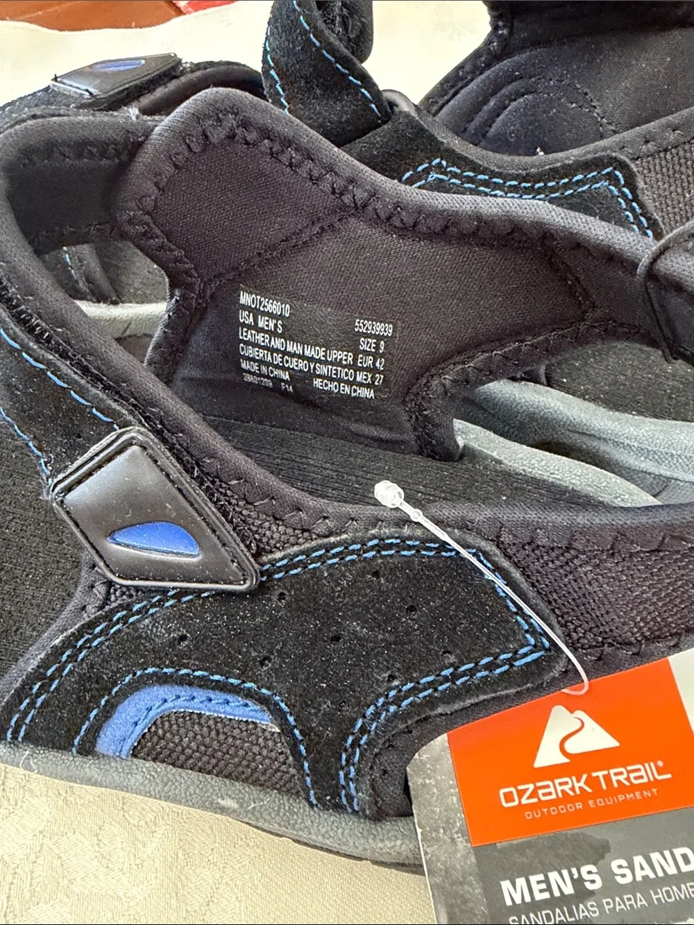 Ozark Trail Black and Blue Kids' Outdoor Sandals